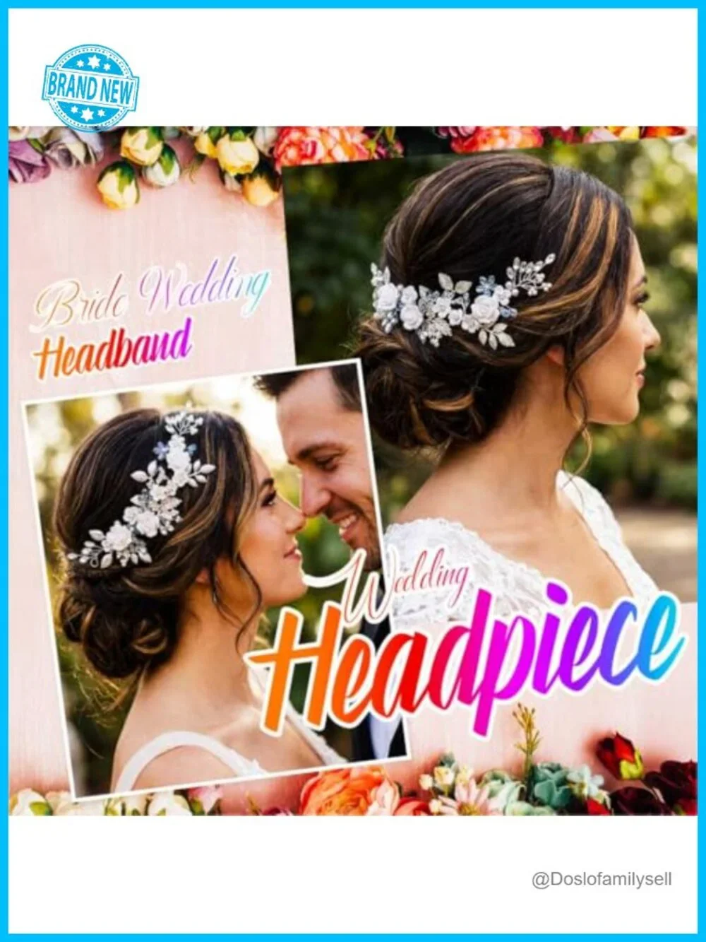 Bridal Hair Vine Silver Flower Bride Wedding Hair Accessory Crystal Hair Piece